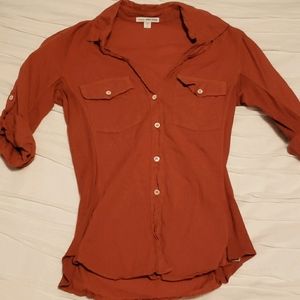 James Perse sheer slub side panel shirt 1